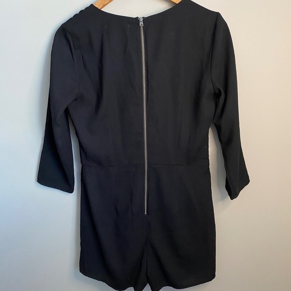 Abercrombie &‎ Fitch Women's Black Long Sleeve V-neck Romper Dress Size 6 - Picture 4 of 15